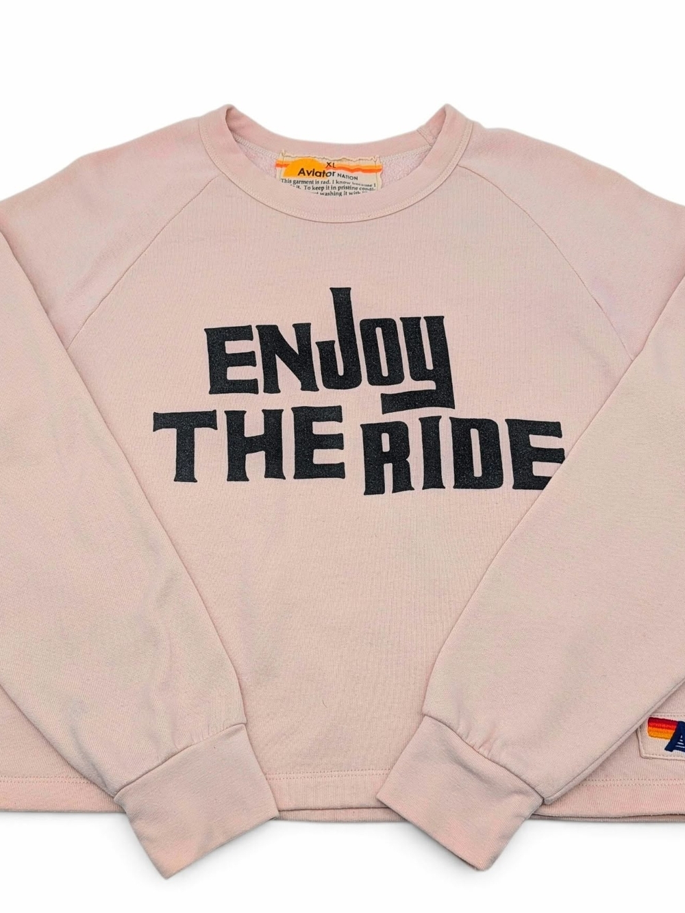 Aviator Nation Enjoy The Ride Cropped Sweatshirt XL